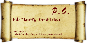 Péterfy Orchidea névjegykártya
